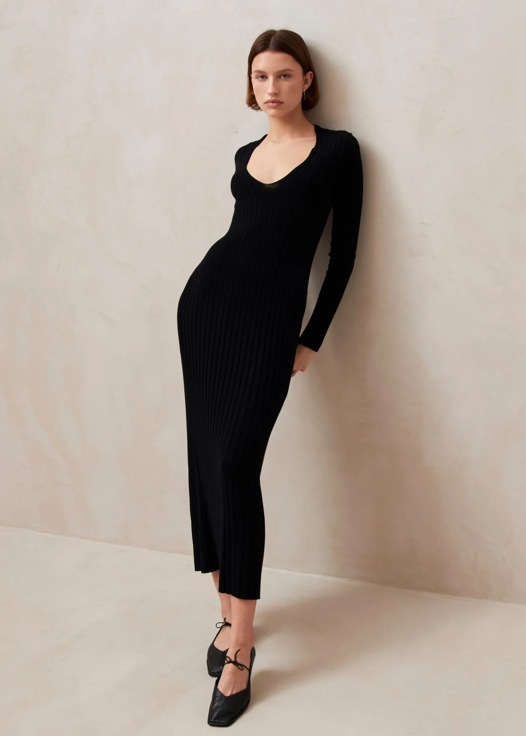 Alve - Maxivestido Negro De Punto