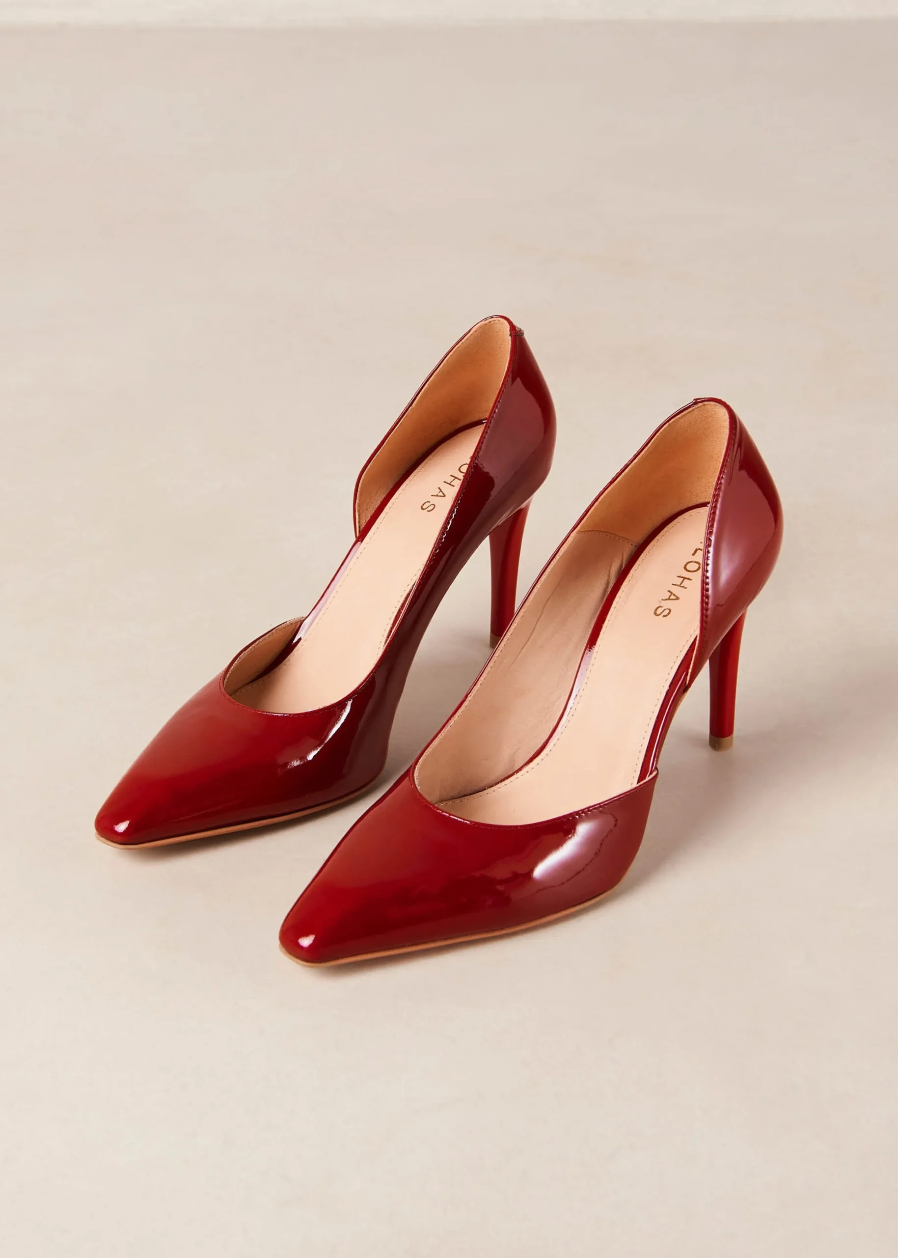 Amelia Onix Rojo Zapato De Tacón De Piel
