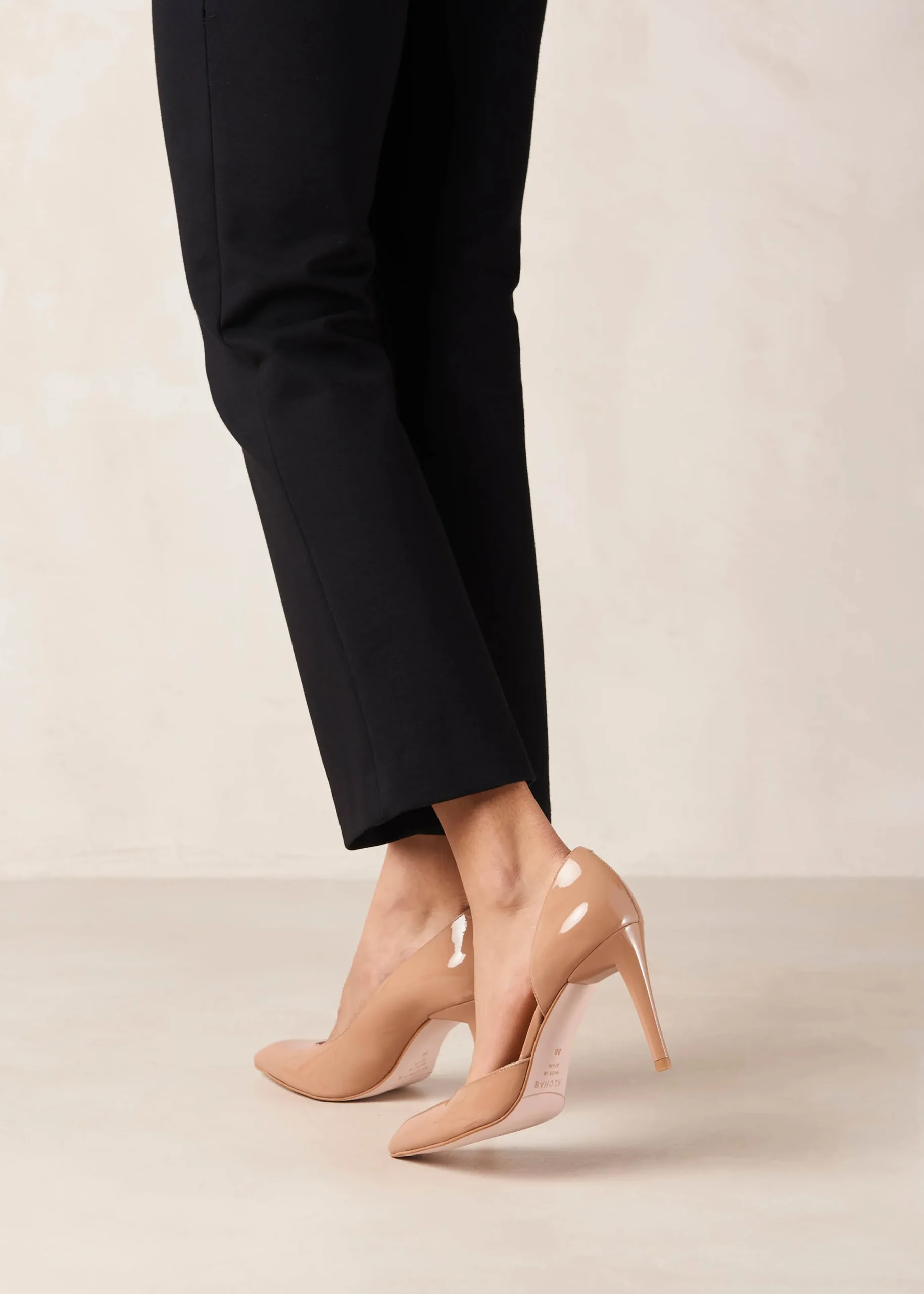 Amelia Onix Tacones De Cuero Beige