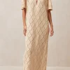 Aries Vestido Midi De Punto Ecru