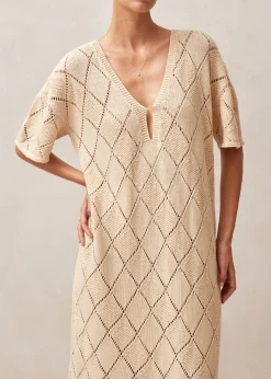 Aries Vestido Midi De Punto Ecru