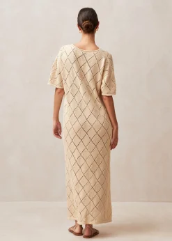 Aries Vestido Midi De Punto Ecru