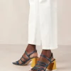 Aubrey - Sandalias Negras Y Amarillas De Piel