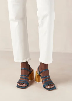 Aubrey - Sandalias Negras Y Amarillas De Piel