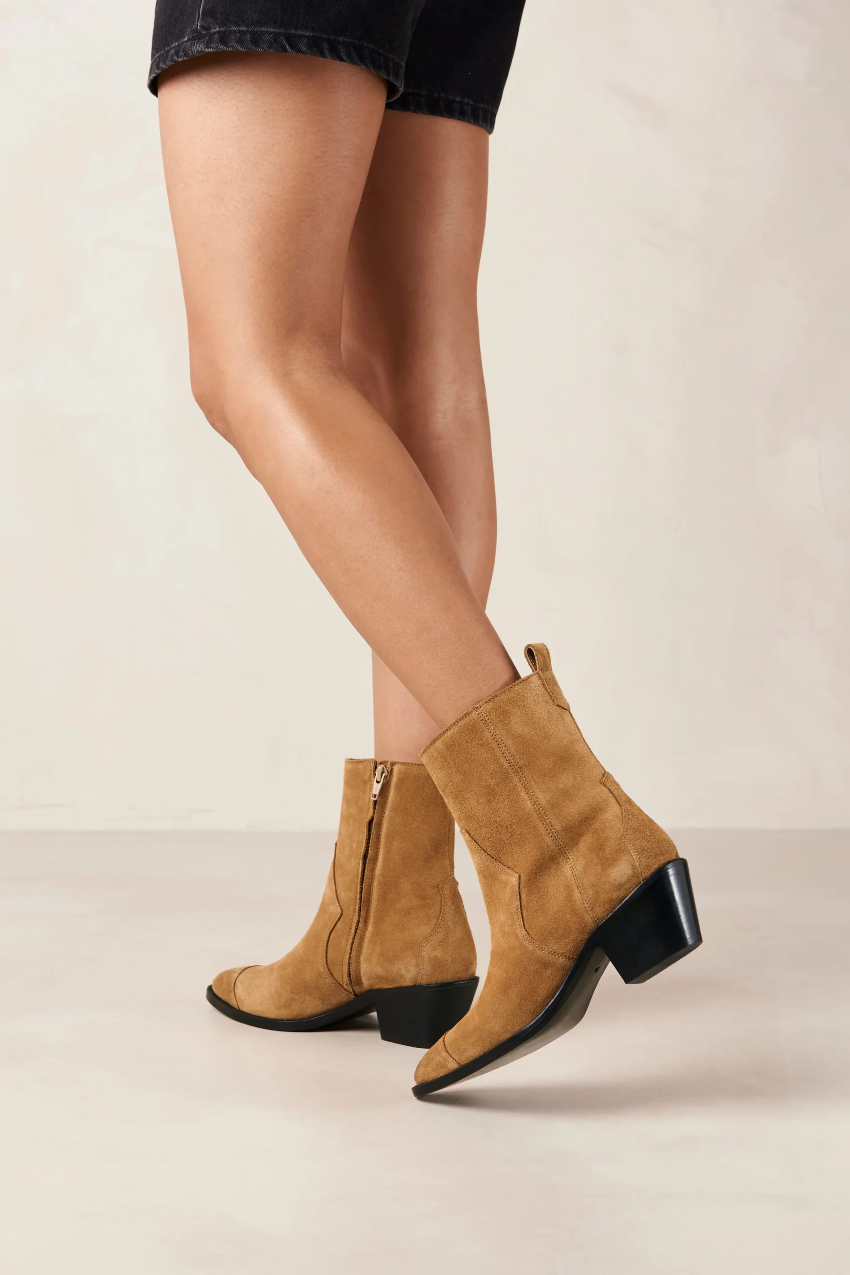 Austin - Suede Cowboy Ankle Boots