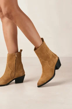 Austin - Suede Cowboy Ankle Boots
