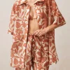 Belize Camisa Floral Naranja