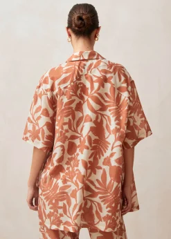 Belize Camisa Floral Naranja
