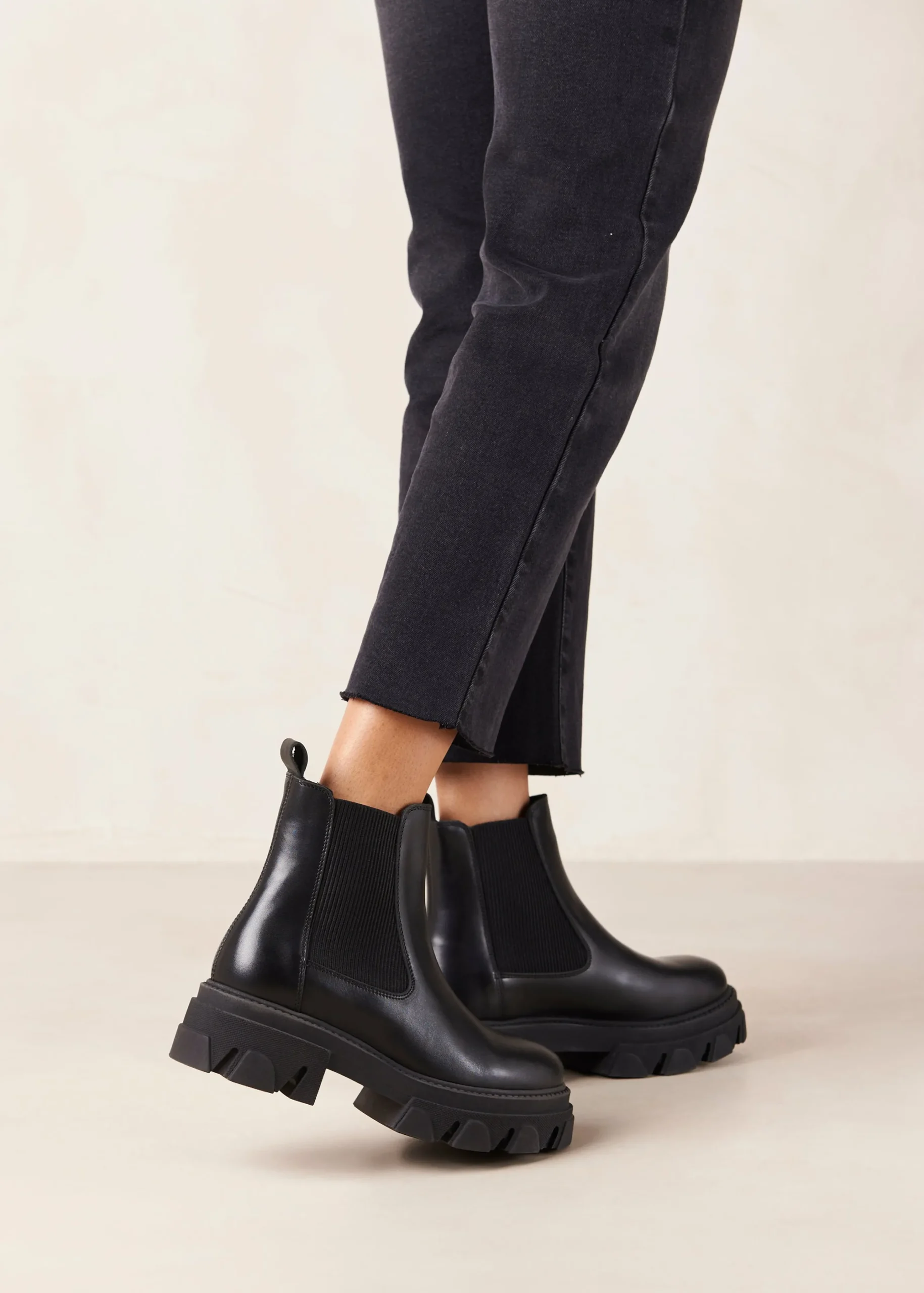 Berenice - Botines Chelsea De Cuero Negro