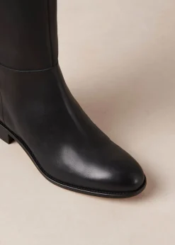 Billie Botas De Cuero Bicolor Negro Y Burdeos
