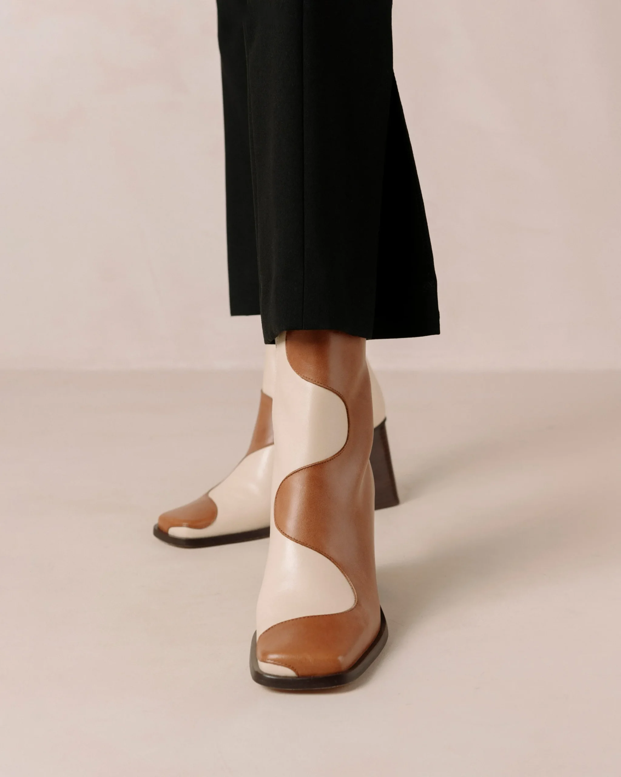 Blair - Botas De Piel Beige Y Blanca