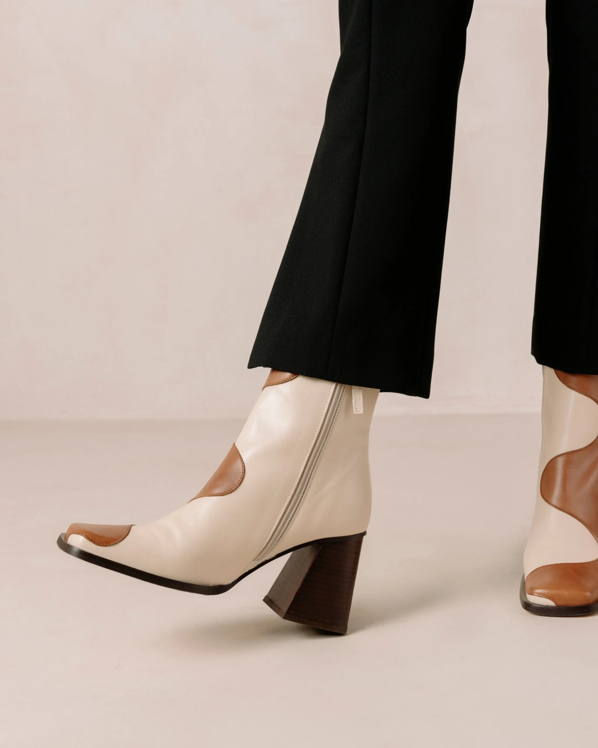 Blair - Botas De Piel Beige Y Blanca