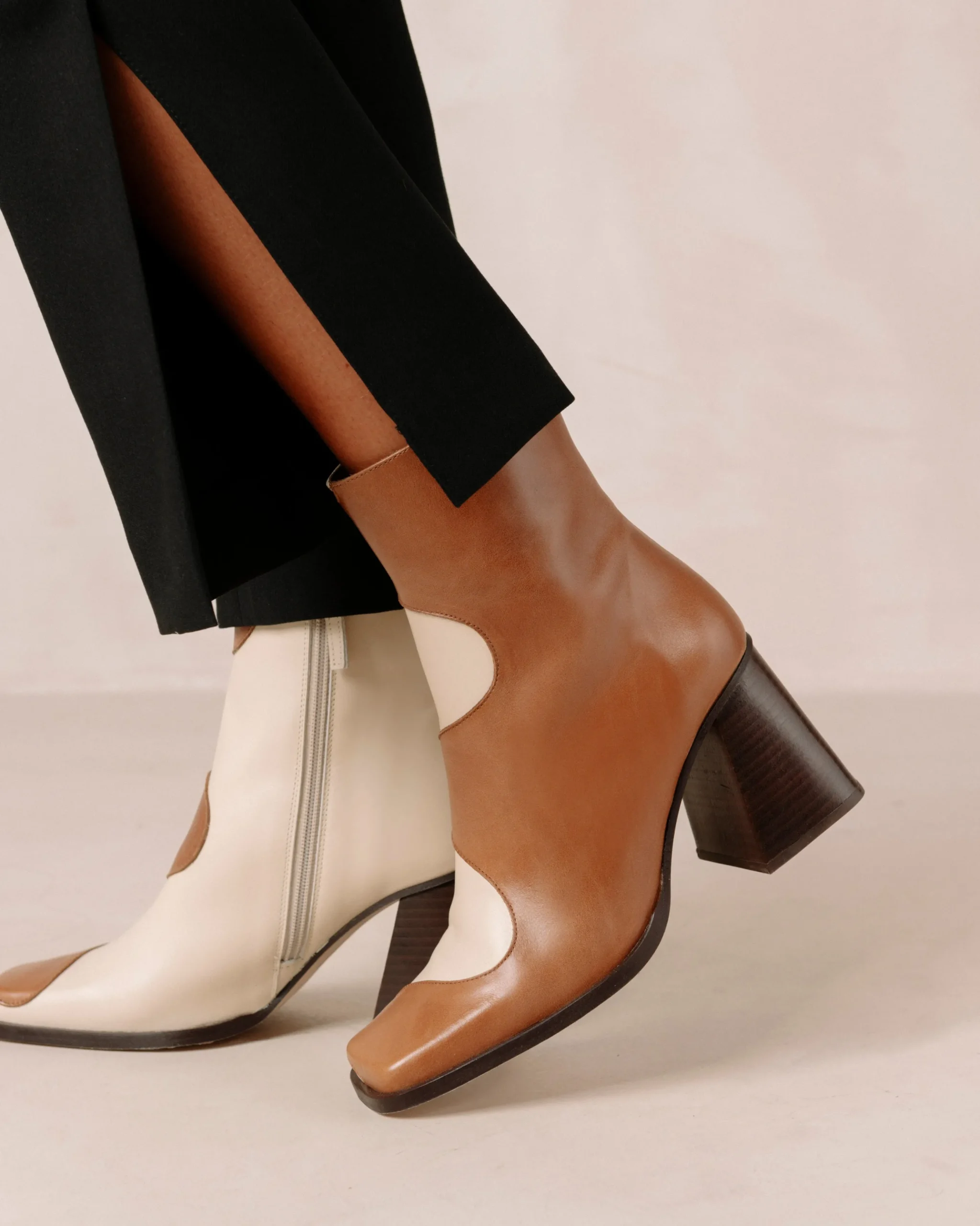Blair - Botas De Piel Beige Y Blanca