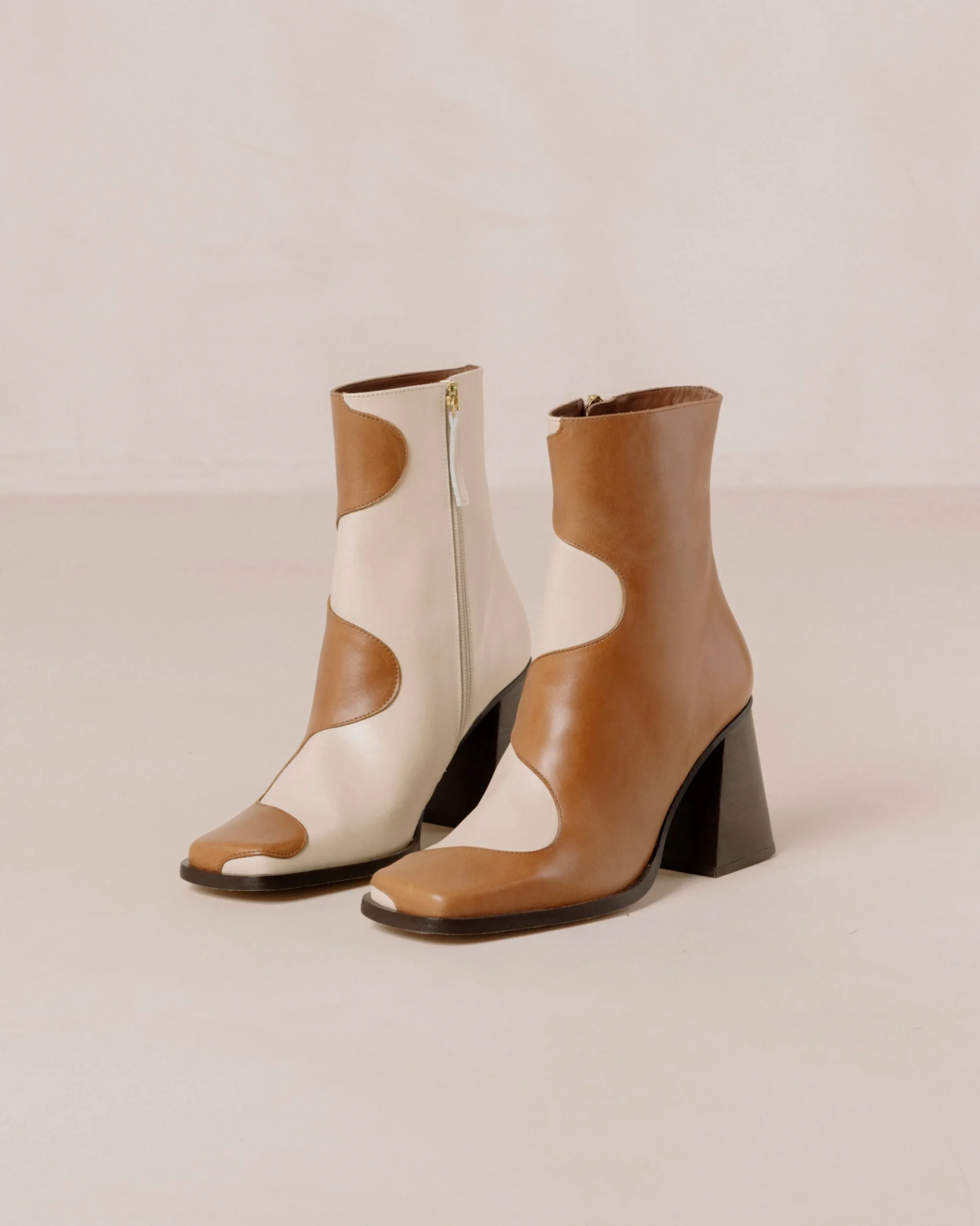 Blair - Botas De Piel Beige Y Blanca
