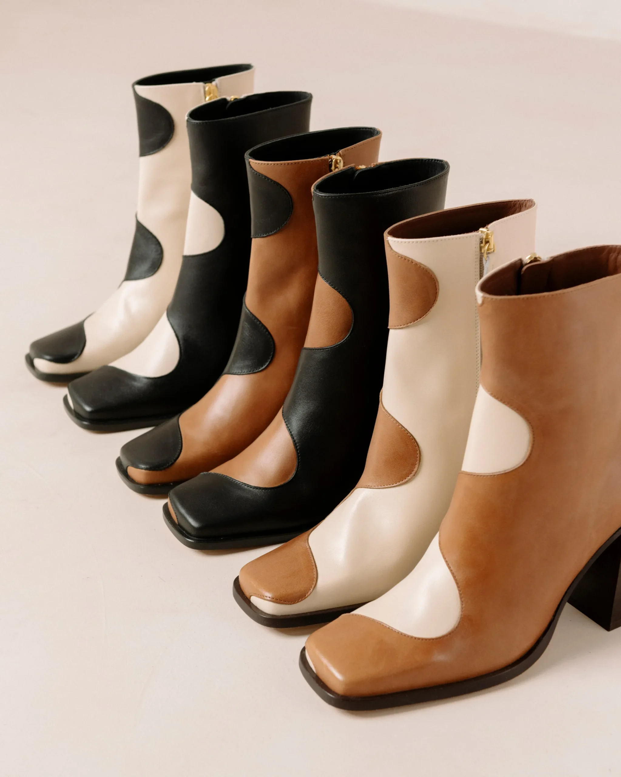 Blair - Botas De Piel Beige Y Blanca