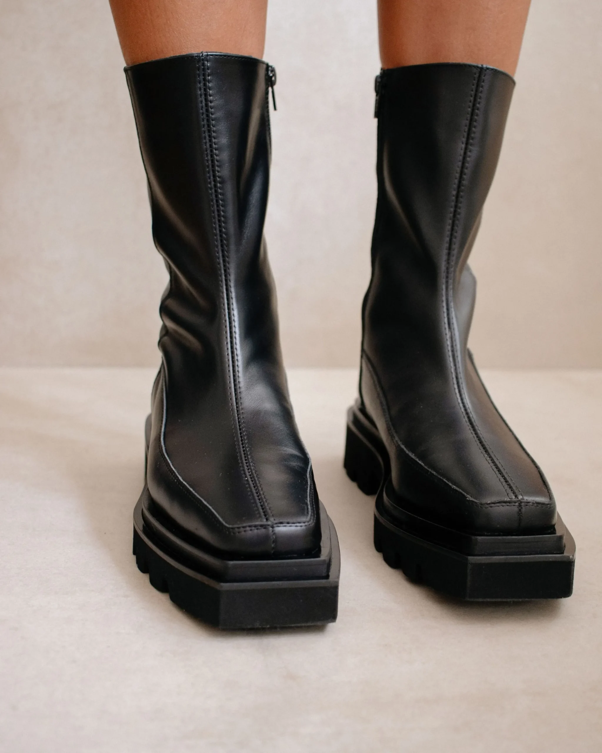 Block - Botas Negras De Piel