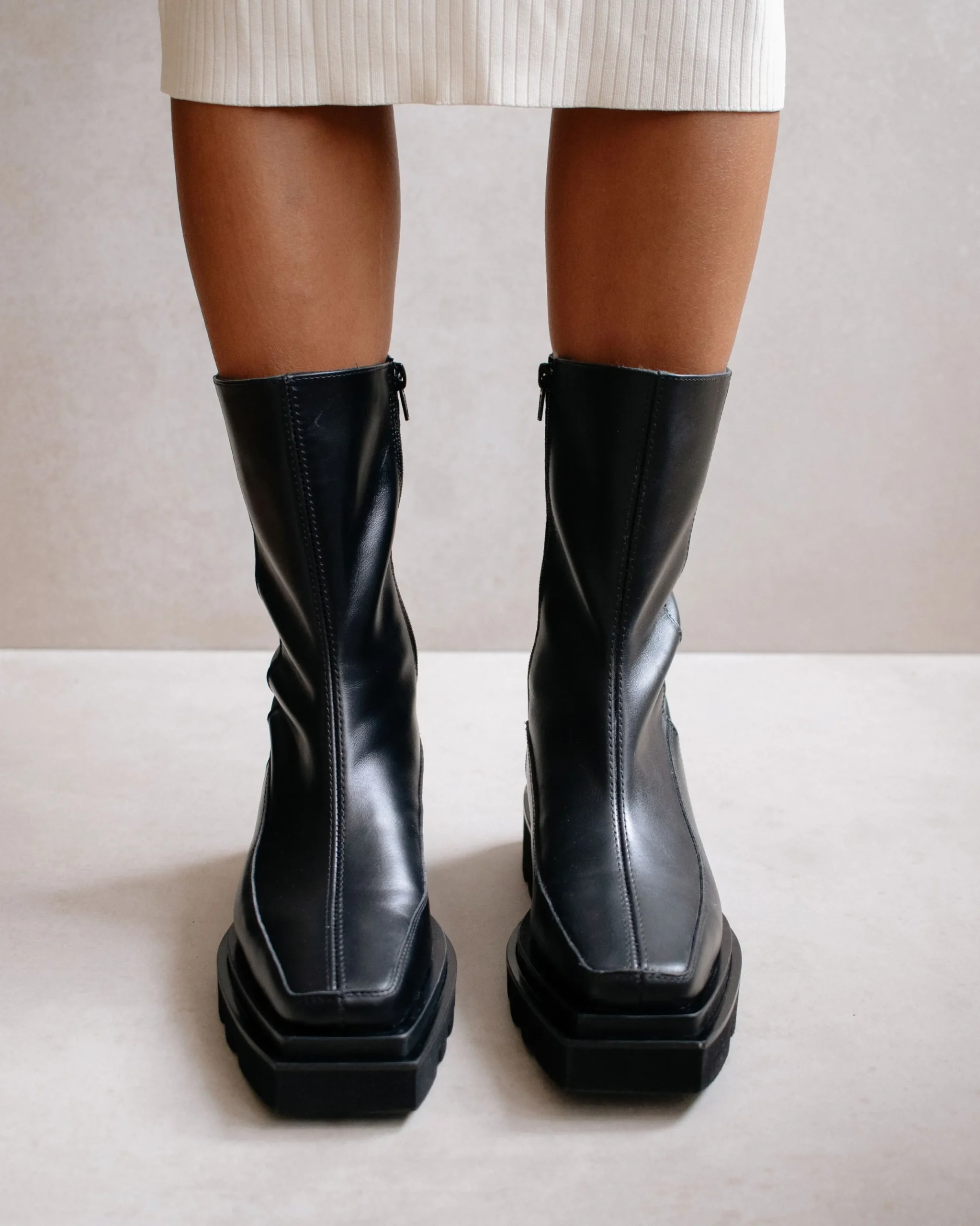 Block - Botas Negras De Piel