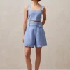Boa - Shorts Azules De Lino
