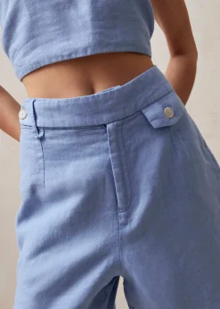 Boa - Shorts Azules De Lino