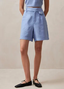 Boa - Shorts Azules De Lino