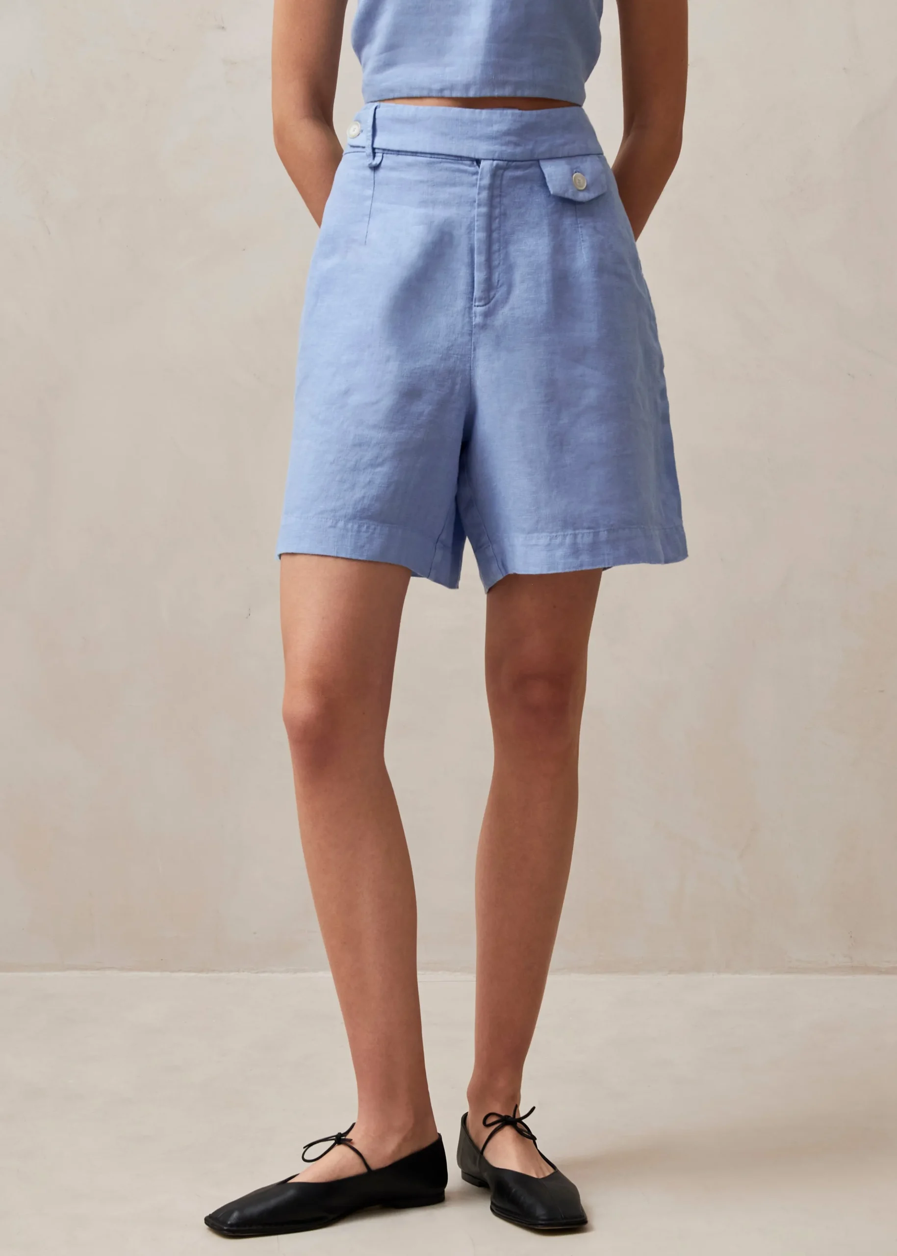 Boa - Shorts Azules De Lino