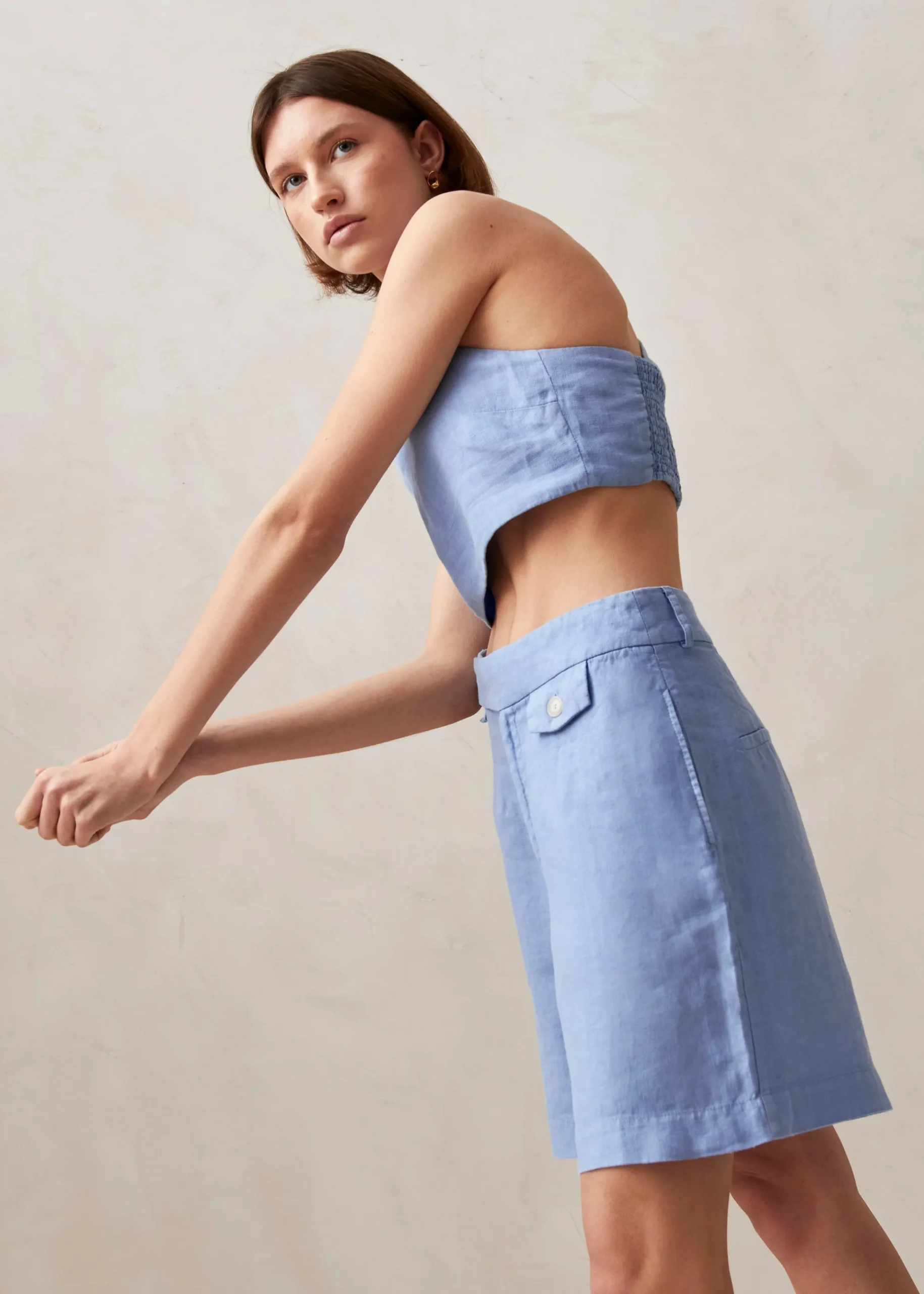 Boa - Shorts Azules De Lino