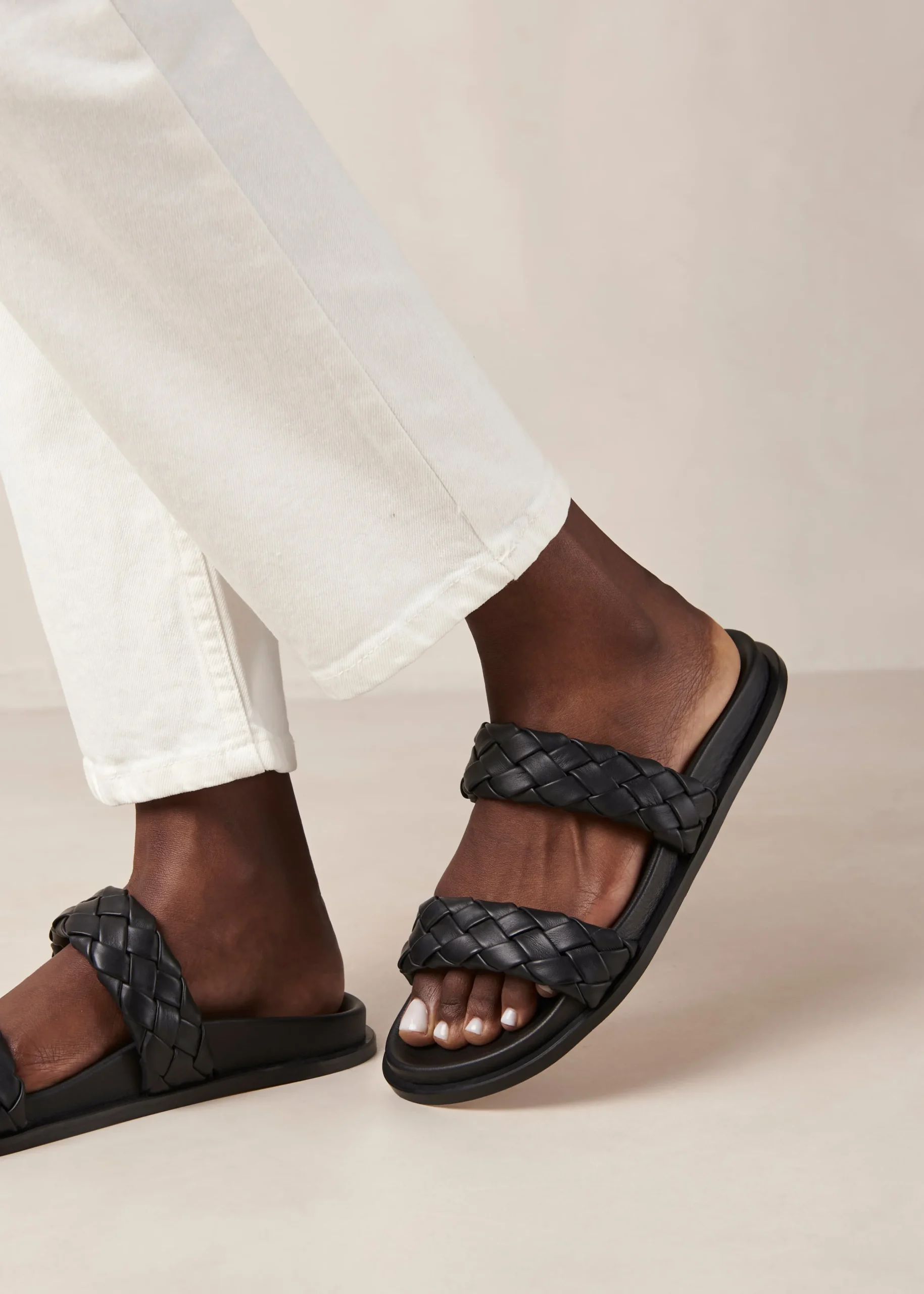 Calypso - Sandalias Negras De Piel