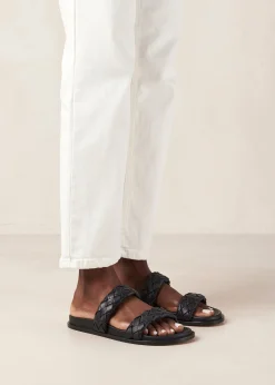 Calypso - Sandalias Negras De Piel