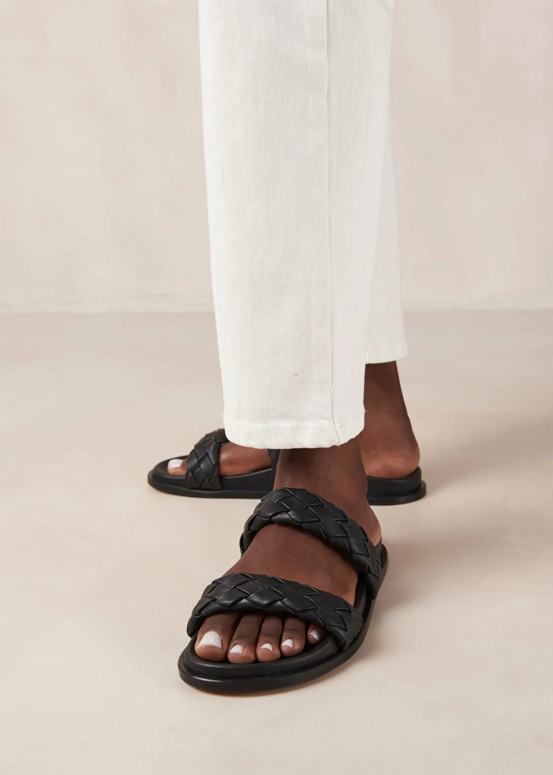 Calypso - Sandalias Negras De Piel