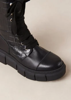 Can Can Croco - Botas Negras De Piel