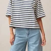 Capa Camiseta De Rayas Azules Y Blancas