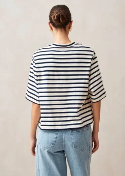 Capa Camiseta De Rayas Azules Y Blancas