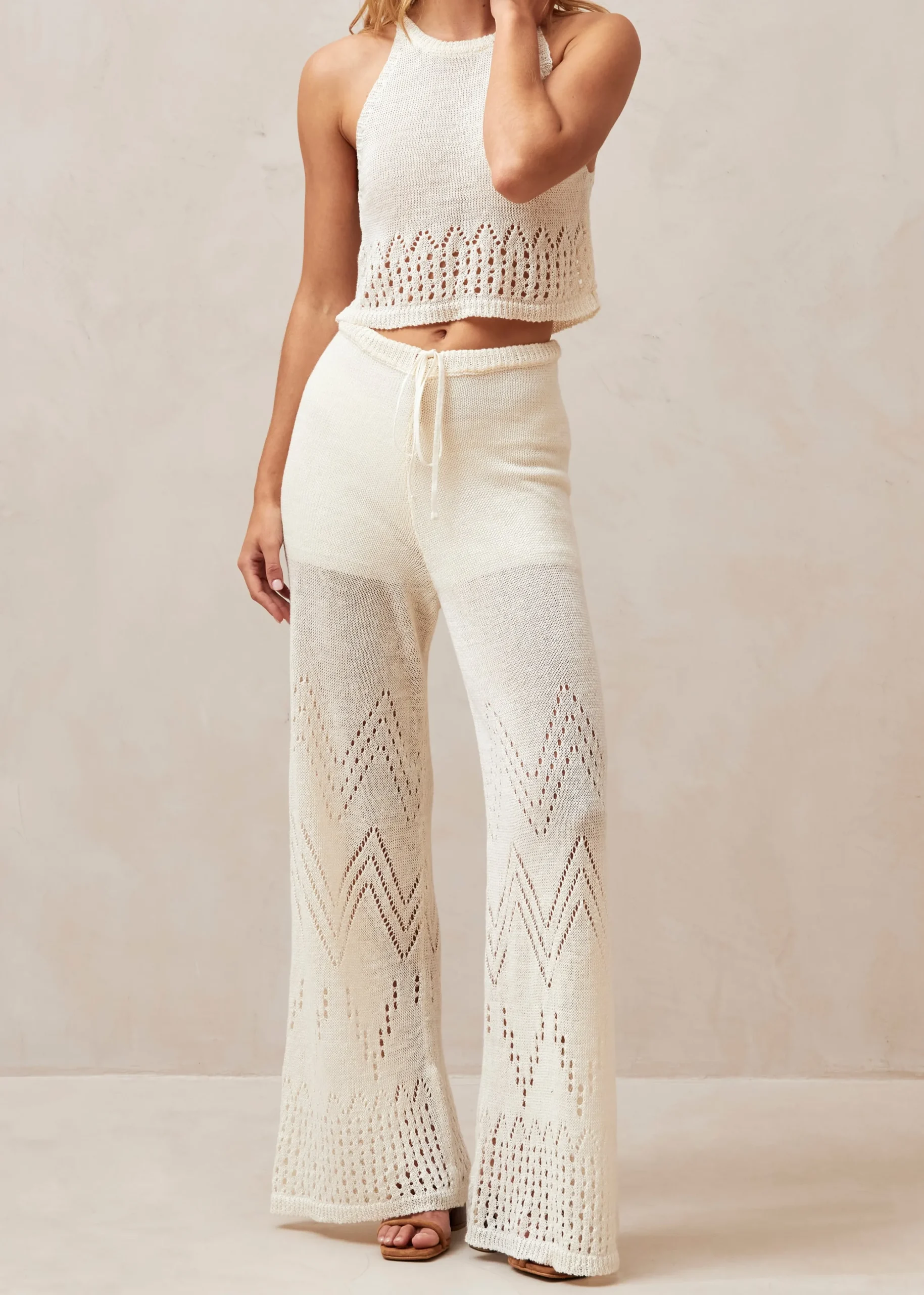 Capri - Pantalón De Ganchillo Beige