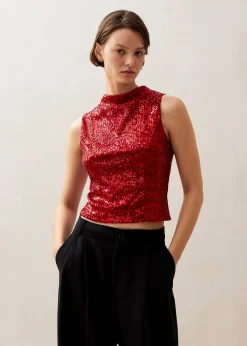 Carla - Top De Lentejuelas Rojo