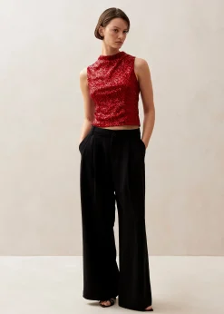 Carla - Top De Lentejuelas Rojo