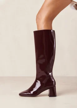 Chalk - Botas Altas De Cuero Vegano Burdeos