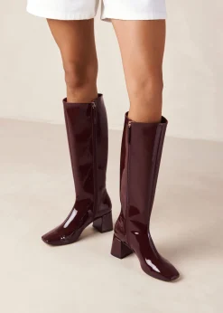 Chalk - Botas Altas De Cuero Vegano Burdeos