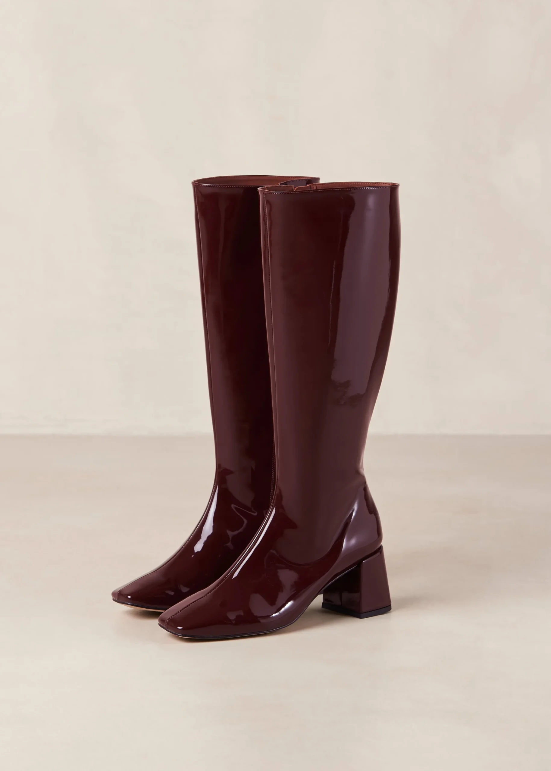 Chalk - Botas Altas De Cuero Vegano Burdeos