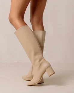 Chalk - Botas Beige De Piel Vegana