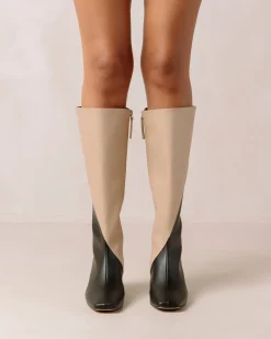 Chalk - Botas Negras Y Beige De Piel Vegana