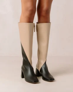 Chalk - Botas Negras Y Beige De Piel Vegana