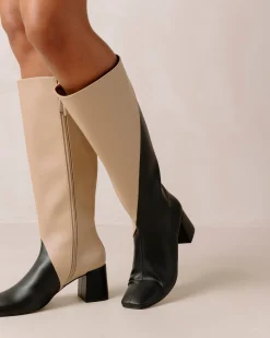 Chalk - Botas Negras Y Beige De Piel Vegana