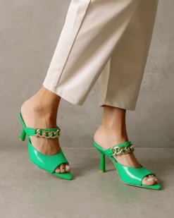 Daisy - Sandalias De Piel Verde
