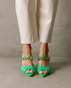 Daisy - Sandalias De Piel Verde
