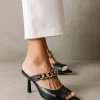 Daisy - Sandalias Negras De Piel