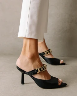 Daisy - Sandalias Negras De Piel