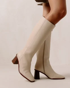 East - Botas Beige De Piel