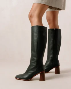 East - Botas Verdes Oscuras De Piel