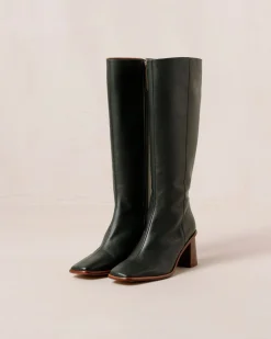 East - Botas Verdes Oscuras De Piel