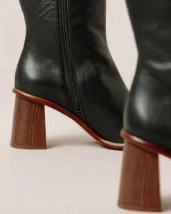 East - Botas Verdes Oscuras De Piel